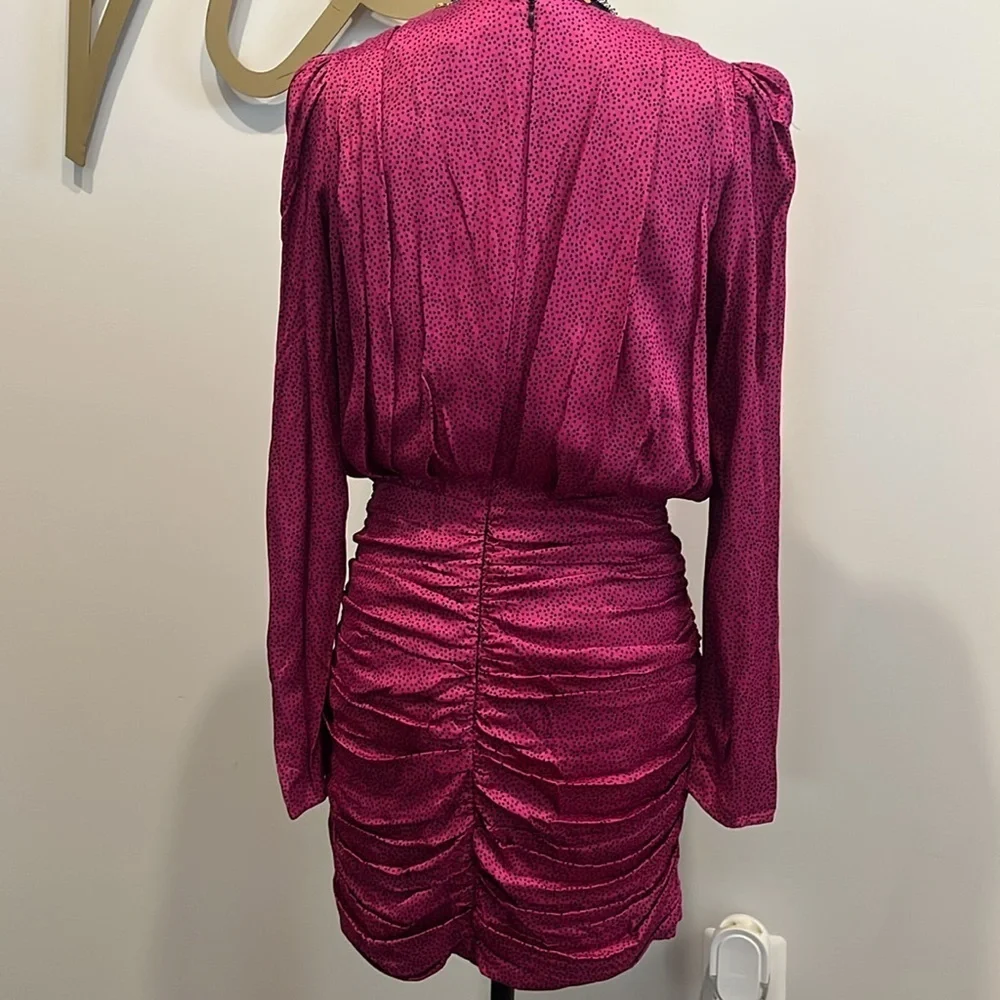 Zara Ruched Satin Dress Size S